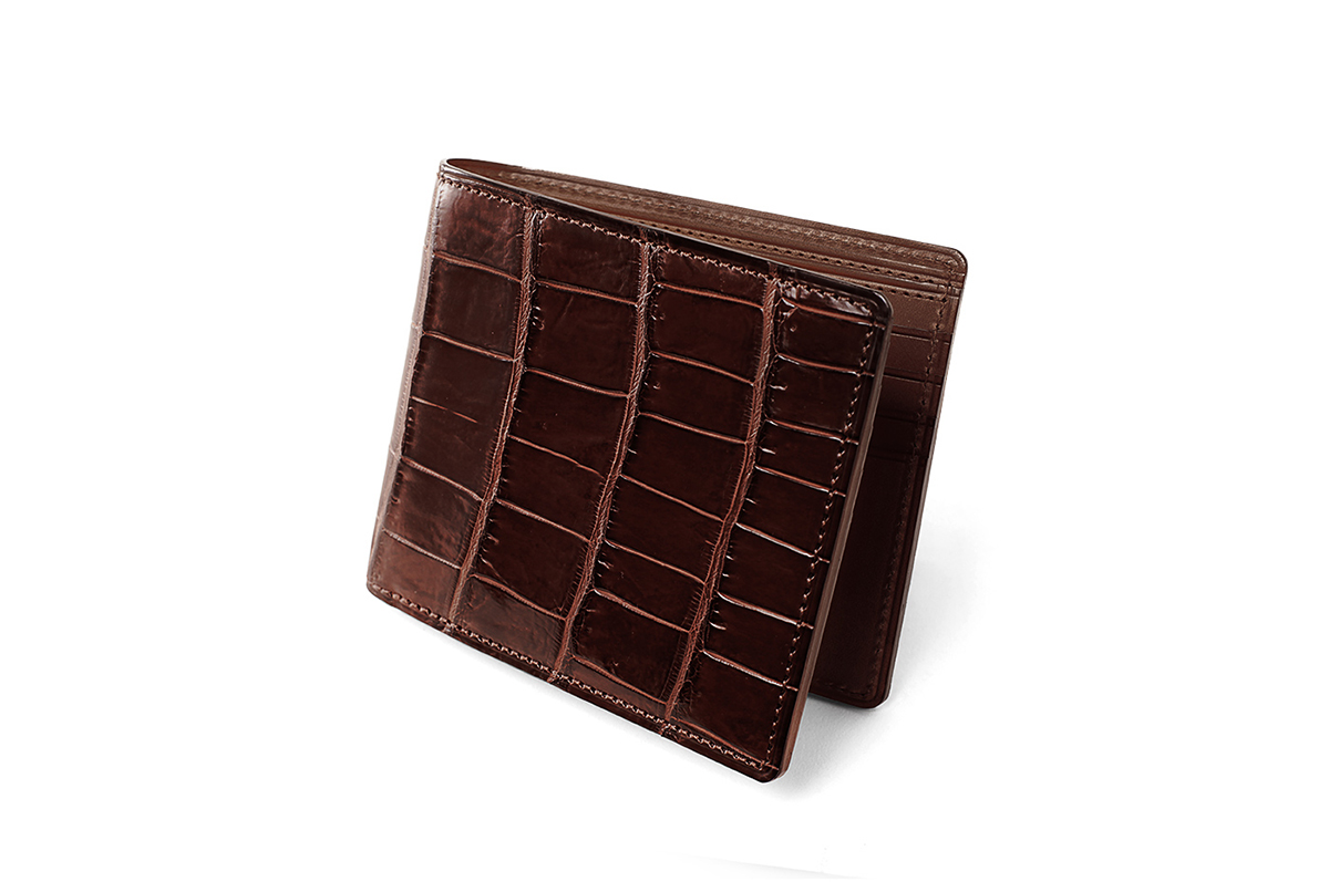 GANZO Small Crocodile Leather Bill Wallet