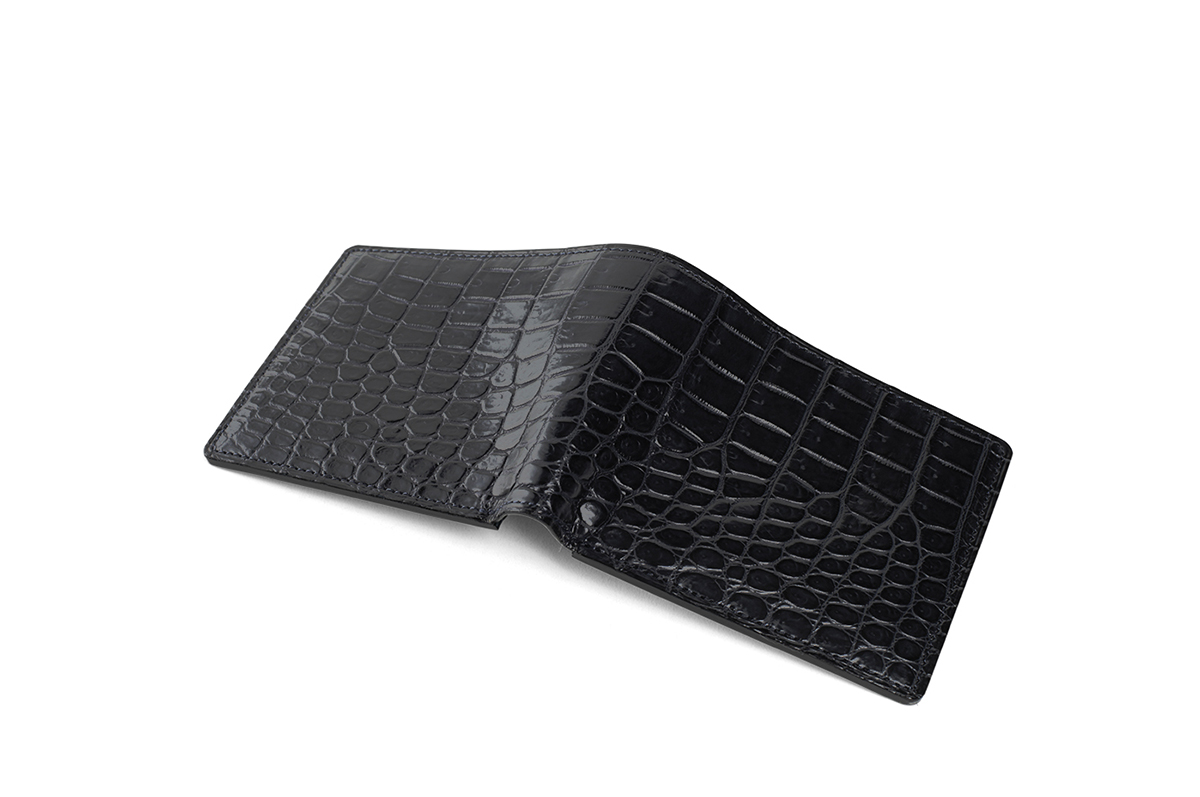 GANZO Small Crocodile Leather Bill Wallet