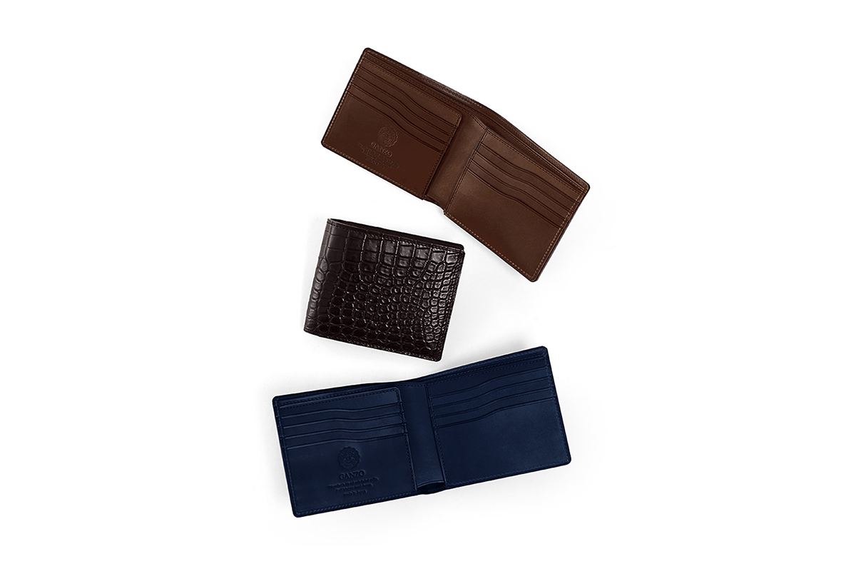 GANZO Small Crocodile Leather Bill Wallet