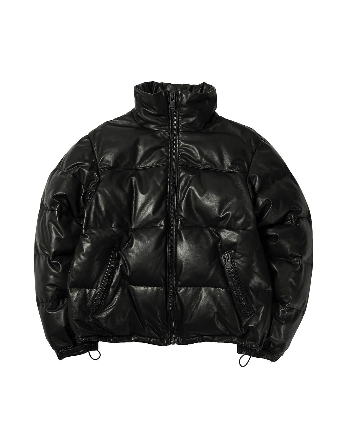 A LEATHER Down Jacket