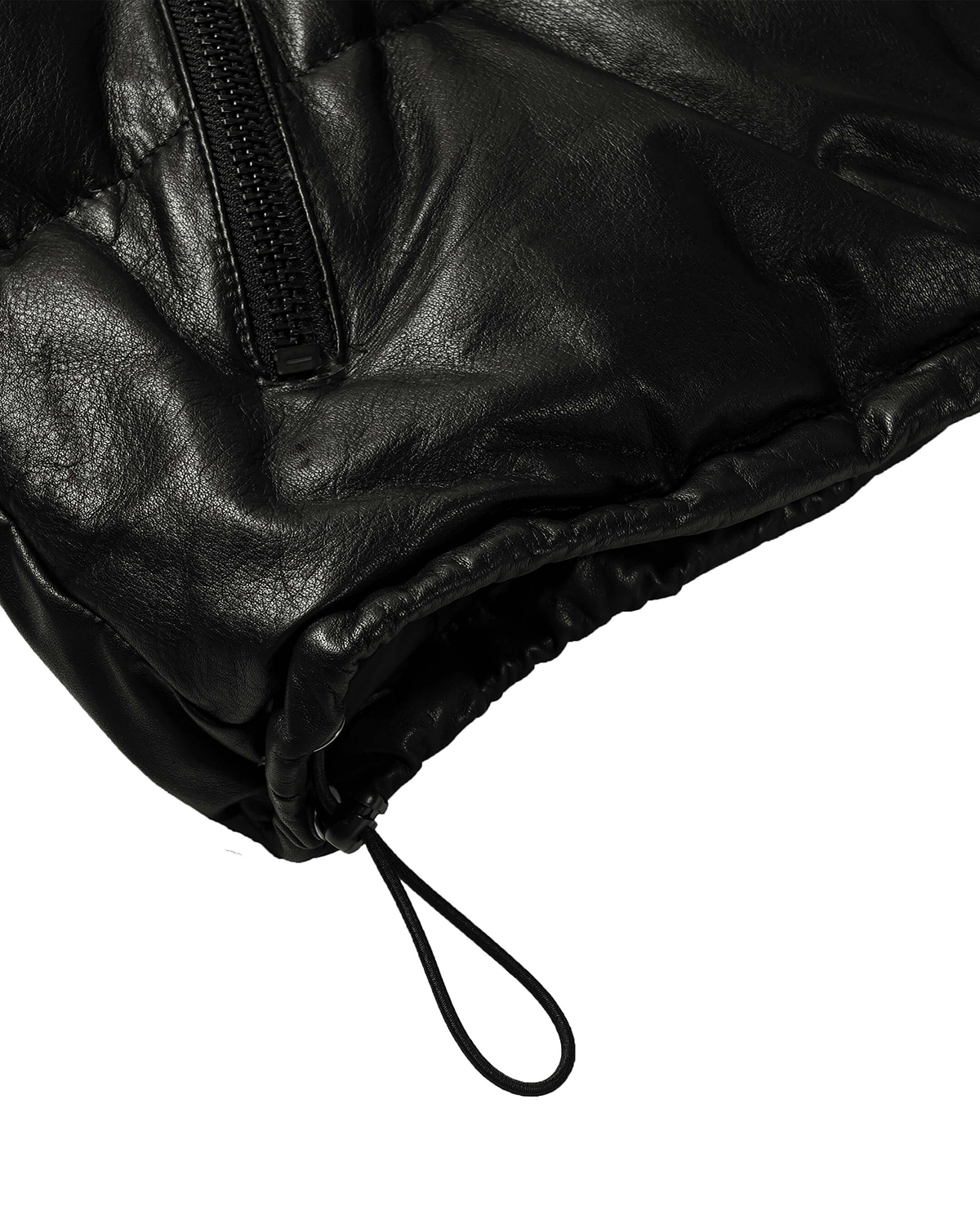 A LEATHER Down Jacket