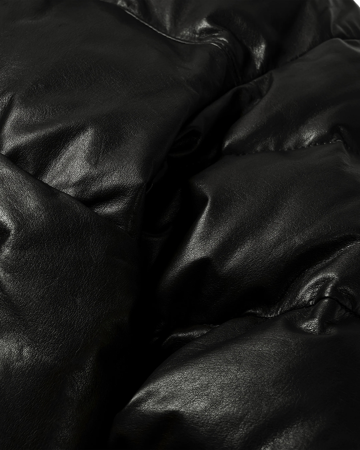 A LEATHER Down Jacket