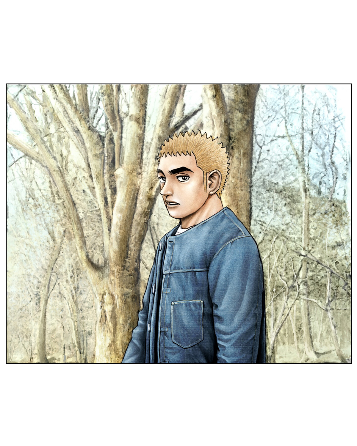 UNRESS No Collar Denim Jacket