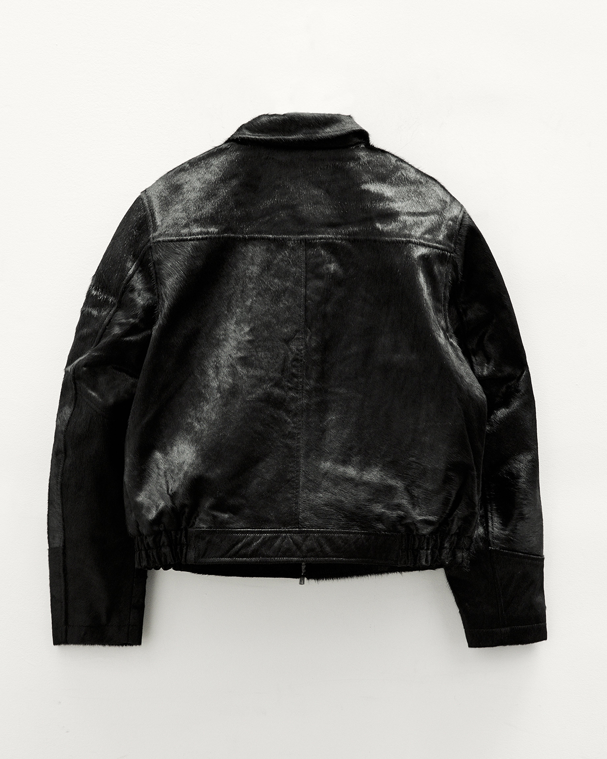 NO MAINTENANCE Aero Cow Fur Leather Jacket Black