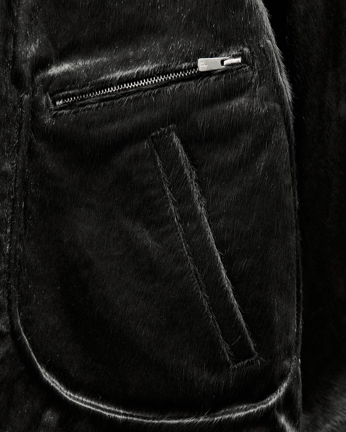 NO MAINTENANCE Aero Cow Fur Leather Jacket Black