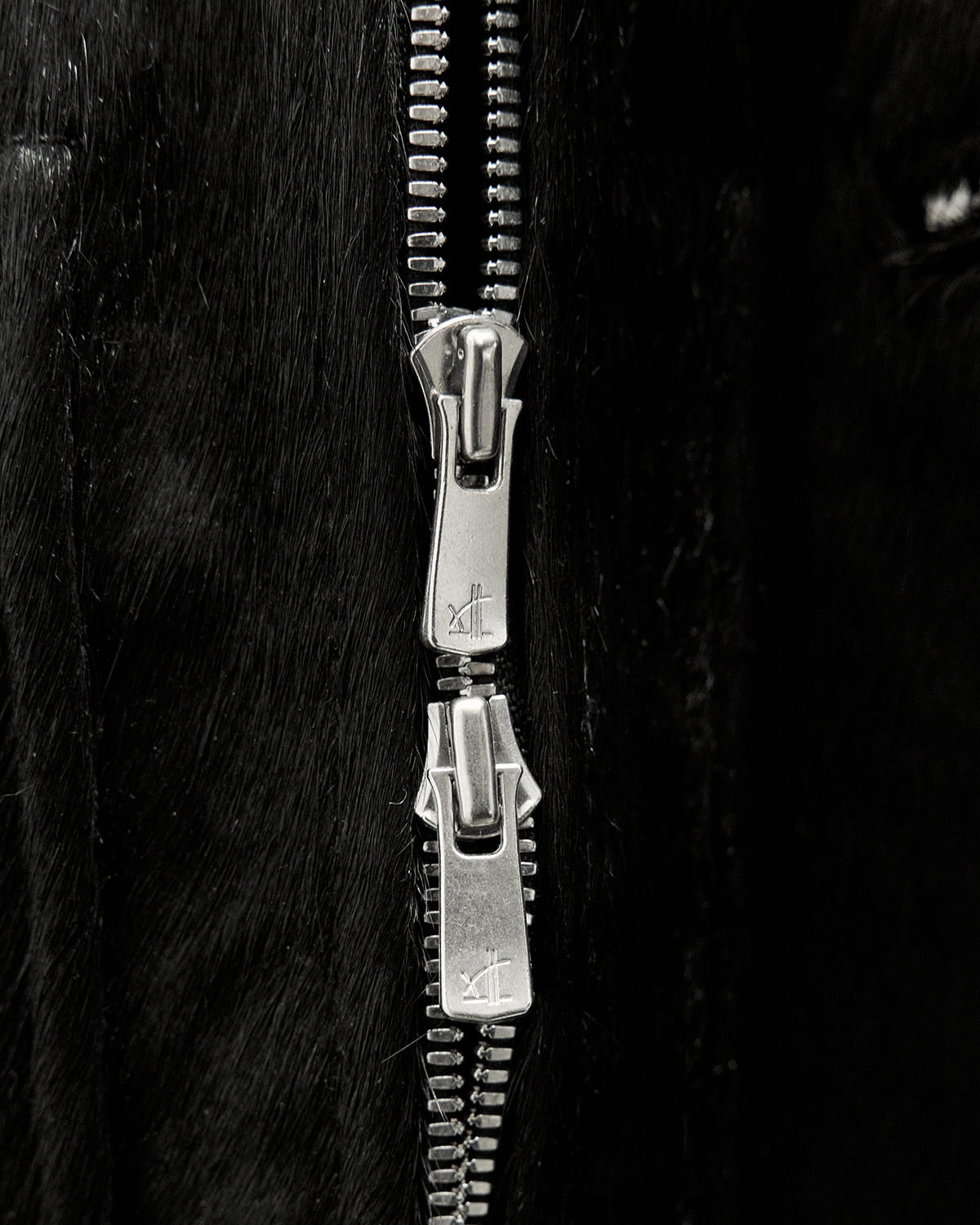 NO MAINTENANCE Aero Cow Fur Leather Jacket Black