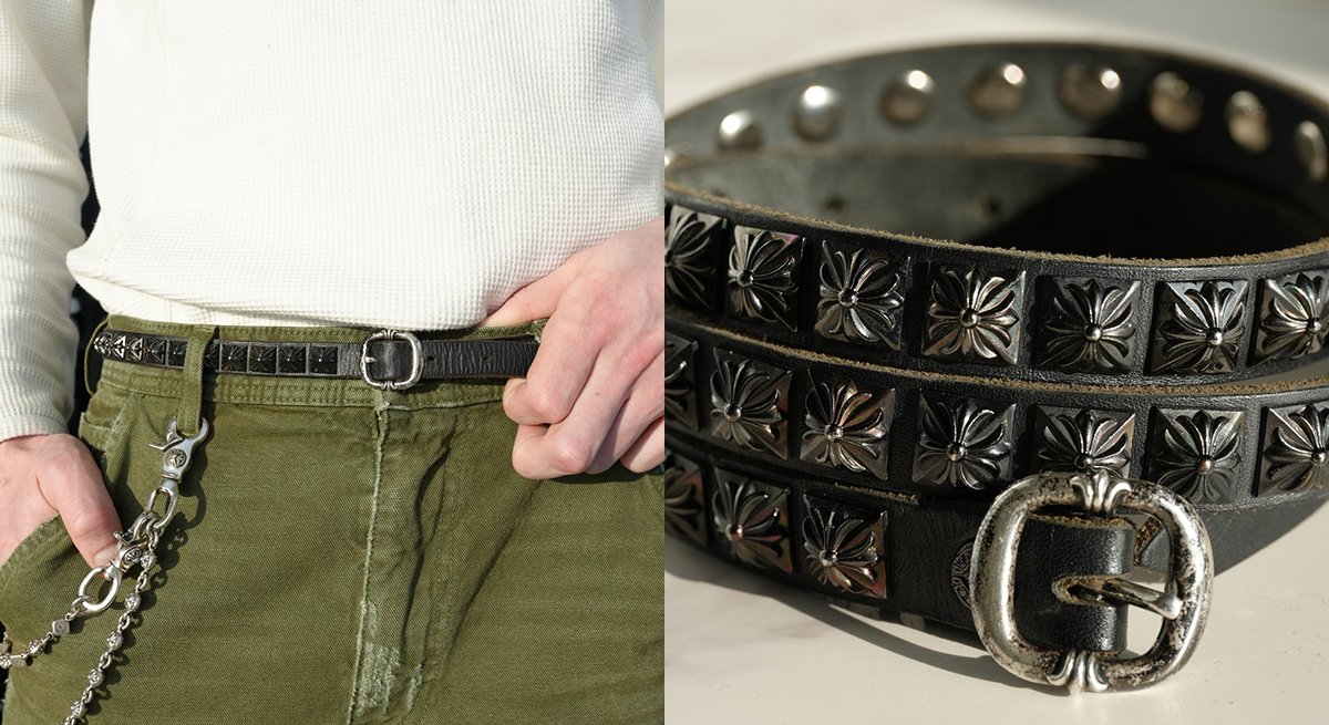 CHROME HEARTS Gunslinger Buckle Studs Narrow Belt