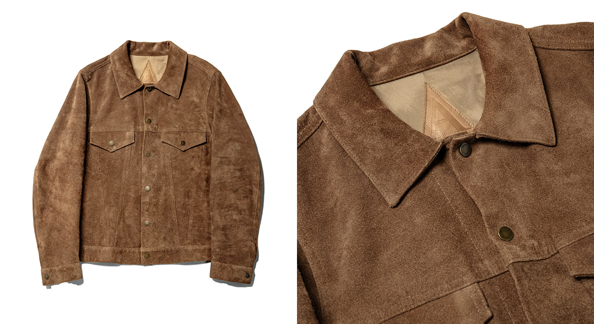 A LEATHER 3rd Jacket Suade Leather Camel