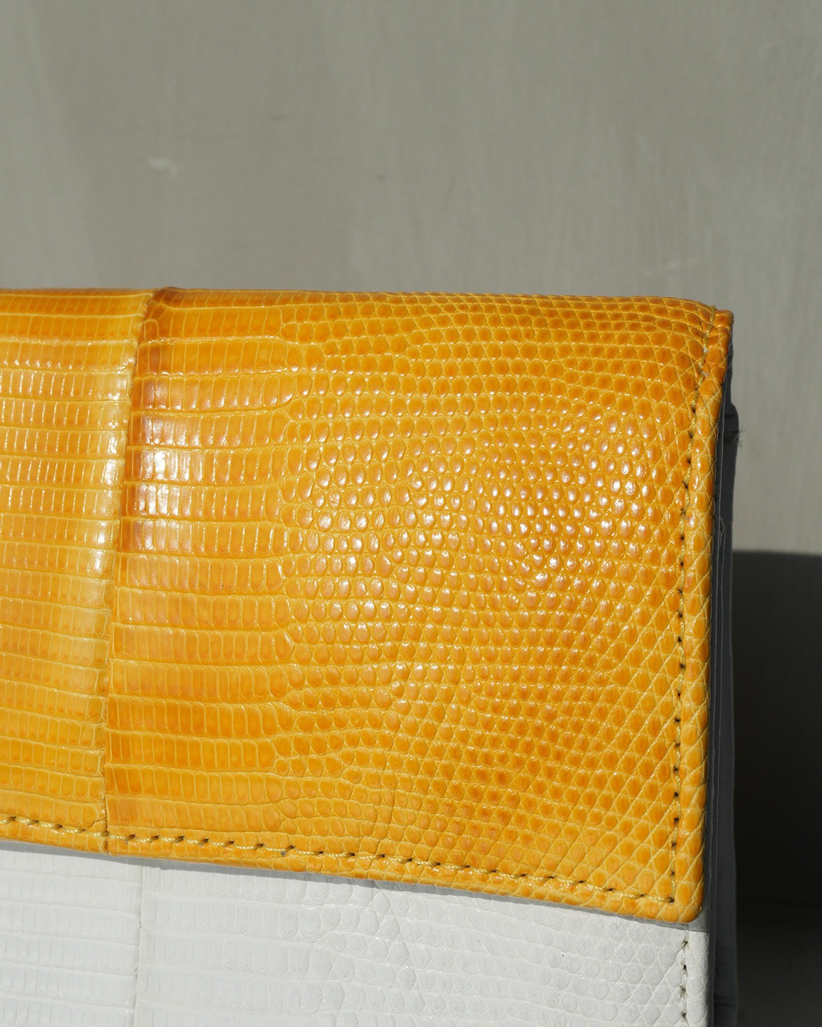 CHROME HEARTS Lizard Leather Clutch with Large Cross and Scroll Embellishments