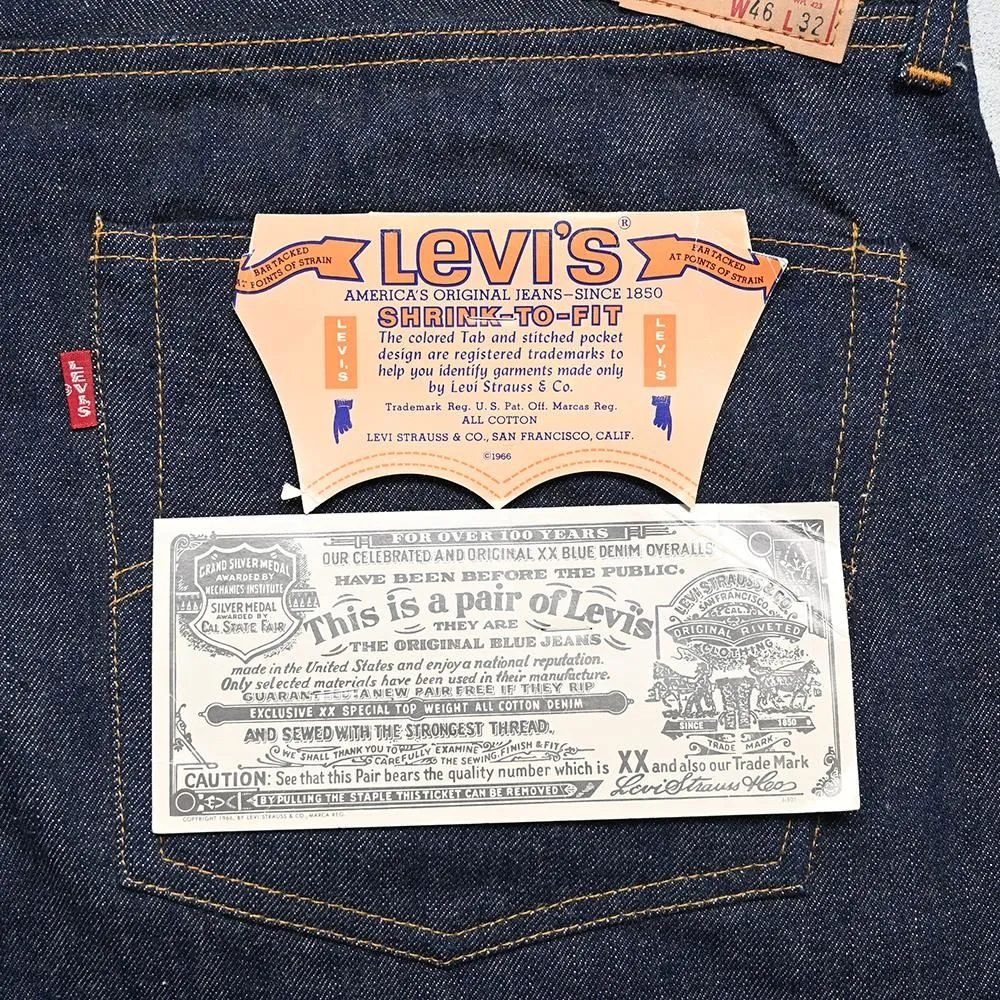1960's LEVI'S 501 BigE Dead Stock W46 L32 Vintage