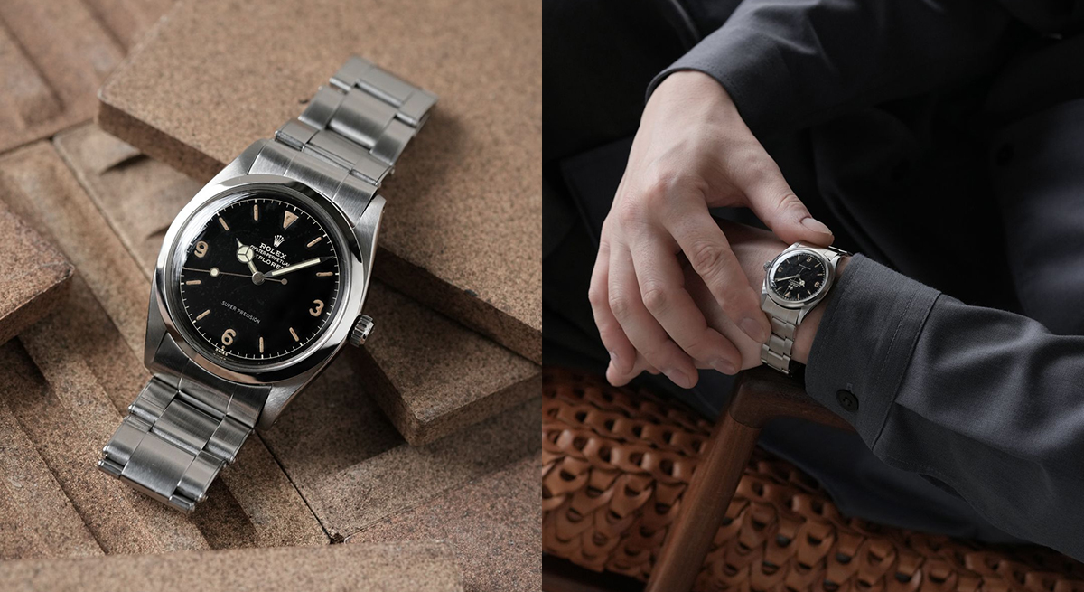 1958 Rolex Explorer I Oyster Perpetual Super Precision Ref.5504MM Circle Gilt Dial