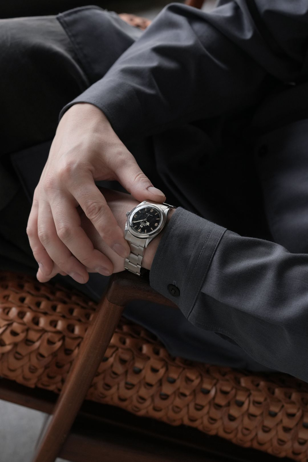 1958 Rolex Explorer I Oyster Perpetual Super Precision Ref.5504MM Circle Gilt Dial