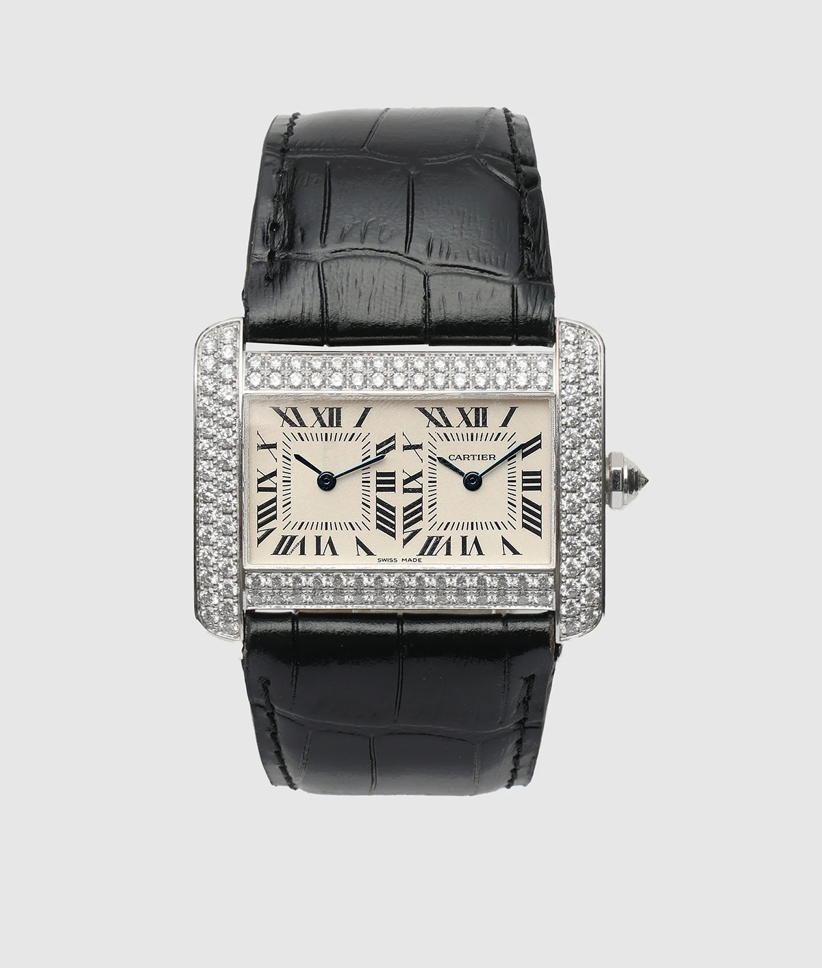 2000's Cartier Tank Divan Dual Time LM