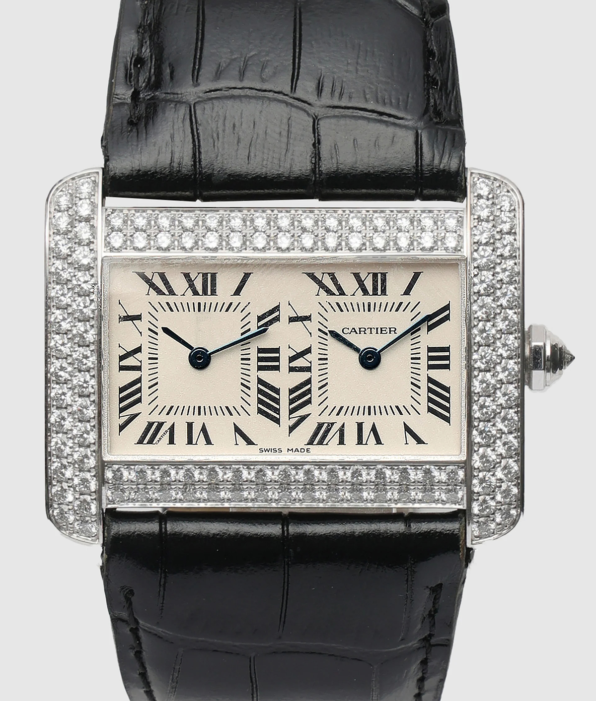 2000's Cartier Tank Divan Dual Time LM