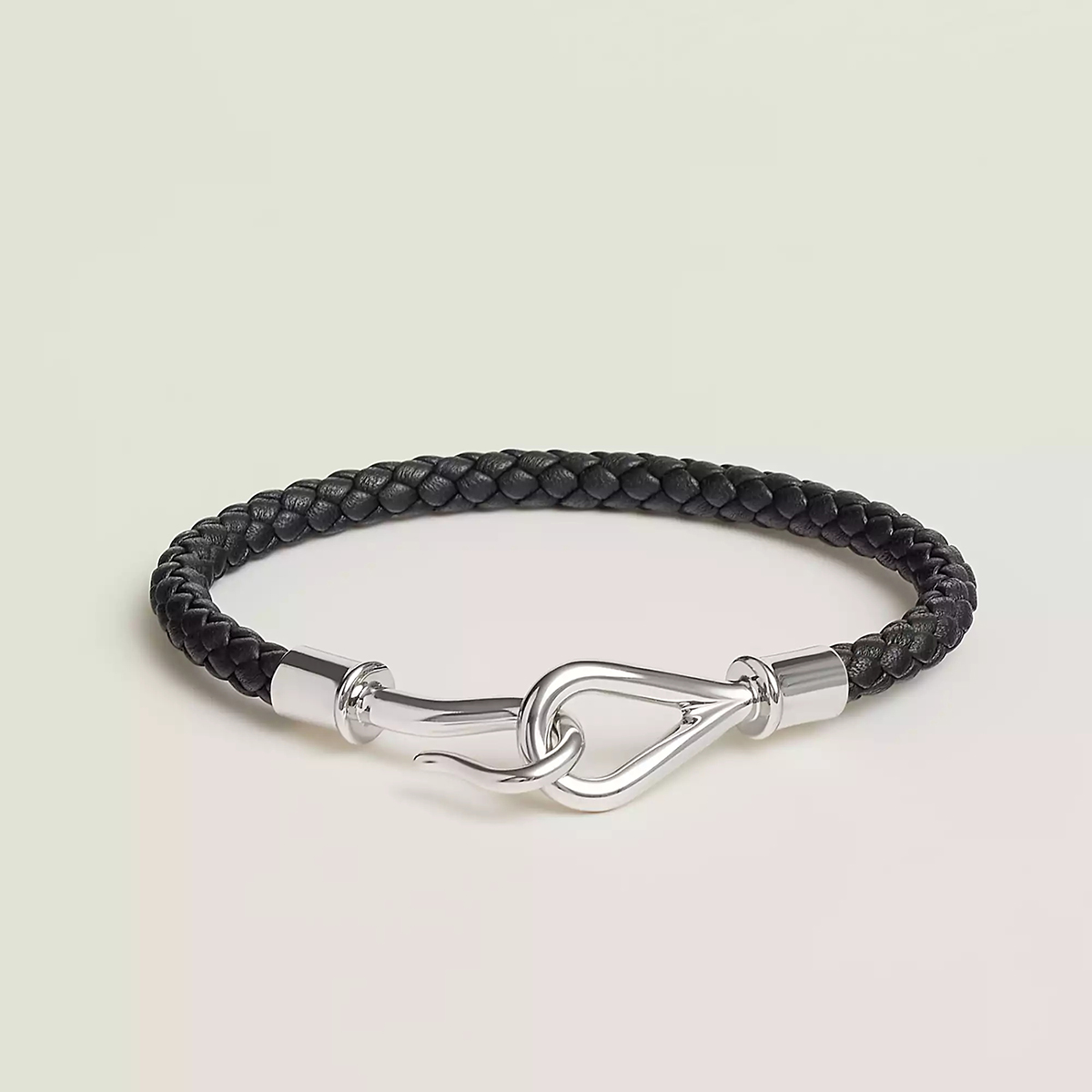 HERMES ブラック レザー ブレスレット ジャンボ エルメス HERMES 極美品 エルメス　ジャンボブレスレット　黒レザー アクセサリー