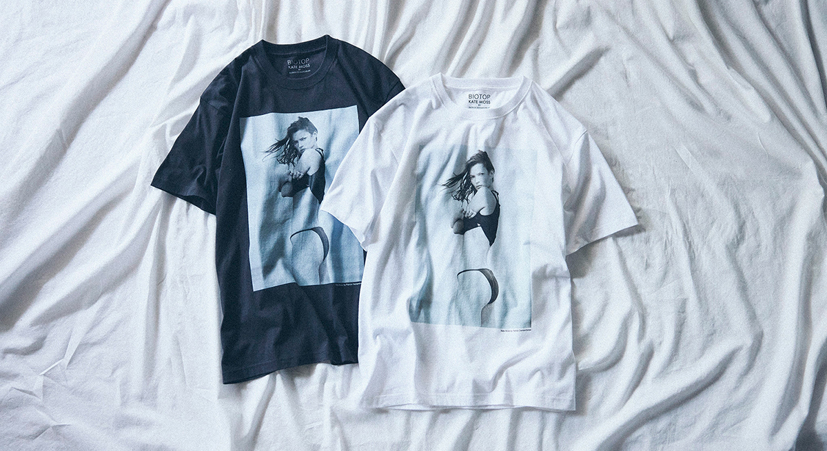 BIOTOP Kate Moss Photo T-Shirt Photography by Patrick Demarchelier for Harper’s BAZAAR