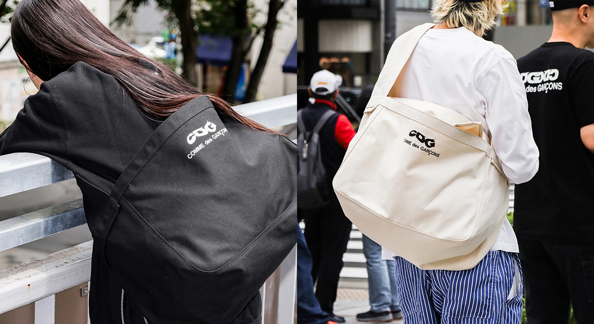 CDG COTTON CANVAS POSTMAN BAG WITH SMALL LOGO