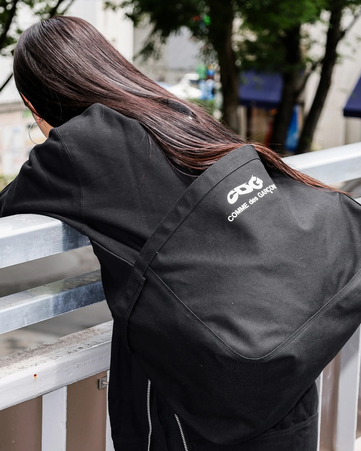 CDG COTTON CANVAS POSTMAN BAG WITH SMALL LOGO
