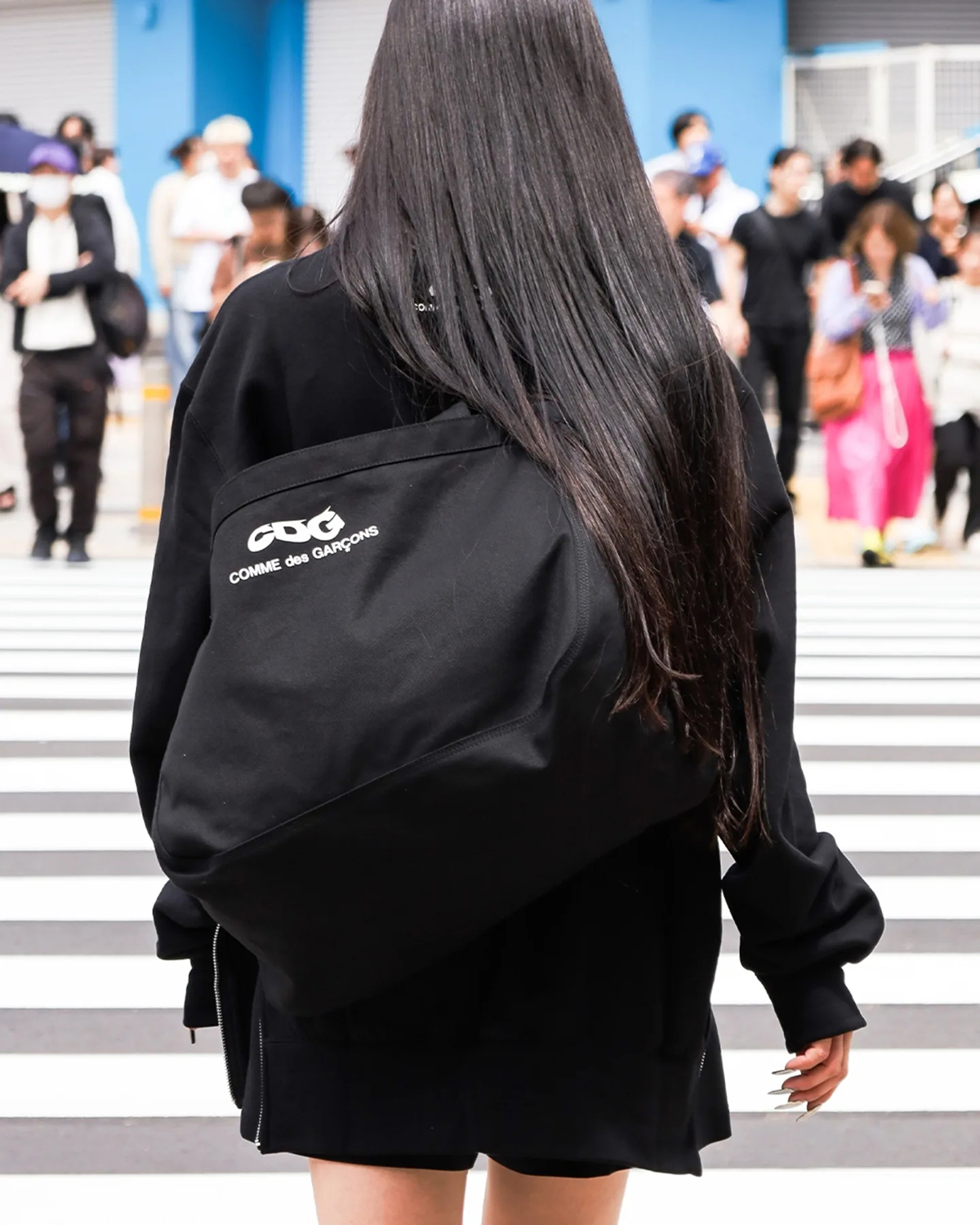 CDG COTTON CANVAS POSTMAN BAG WITH SMALL LOGO