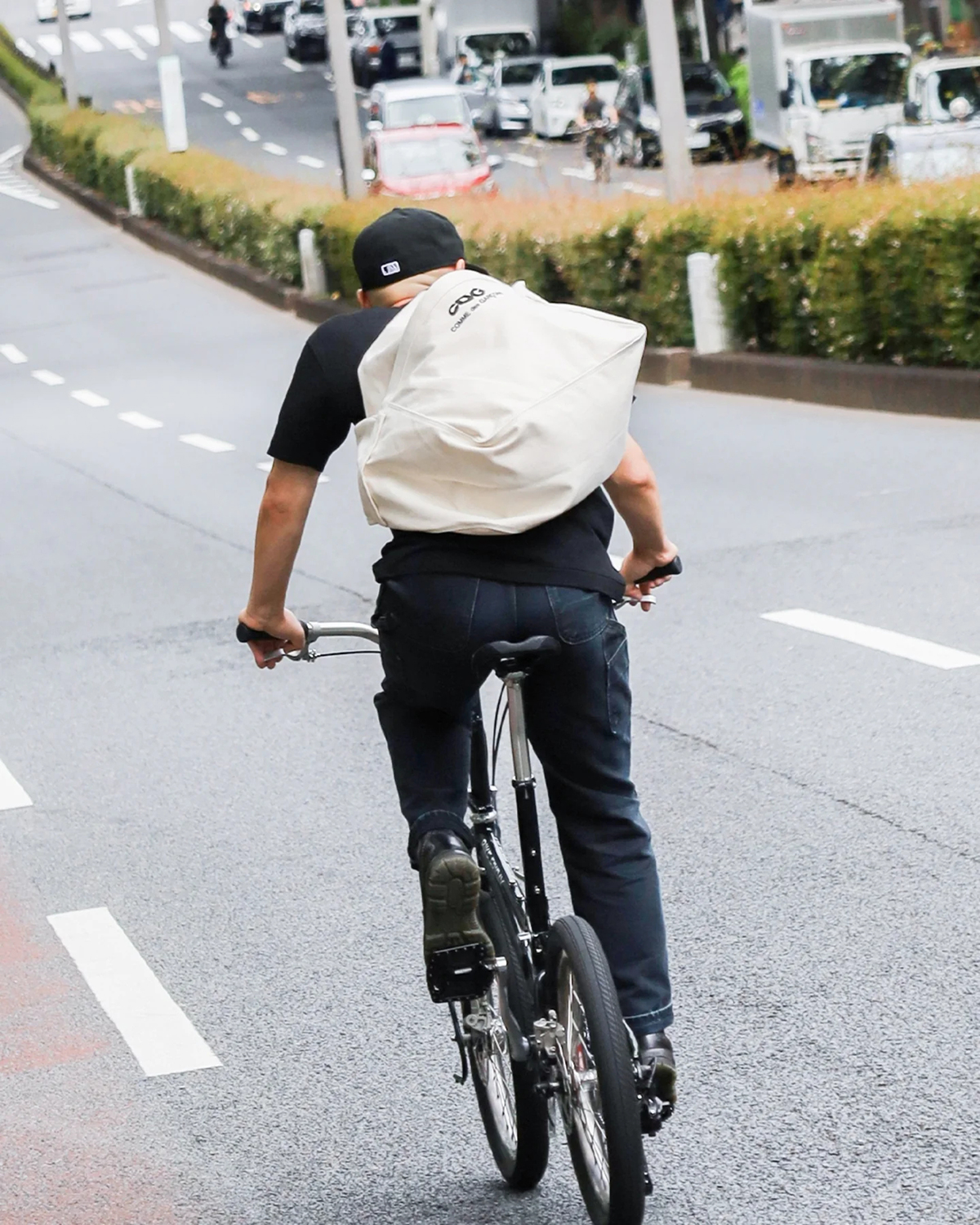 CDG COTTON CANVAS POSTMAN BAG WITH SMALL LOGO