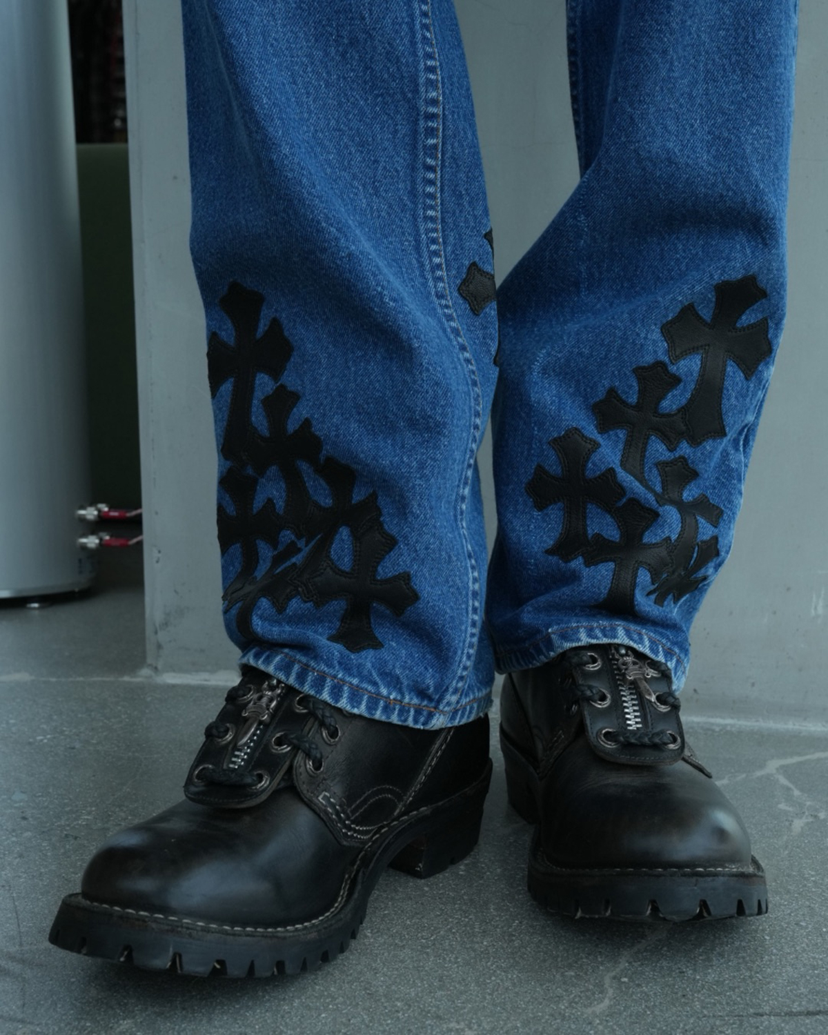 CHROME HEARTS x Levi's 517 Black Cross Patches Custom