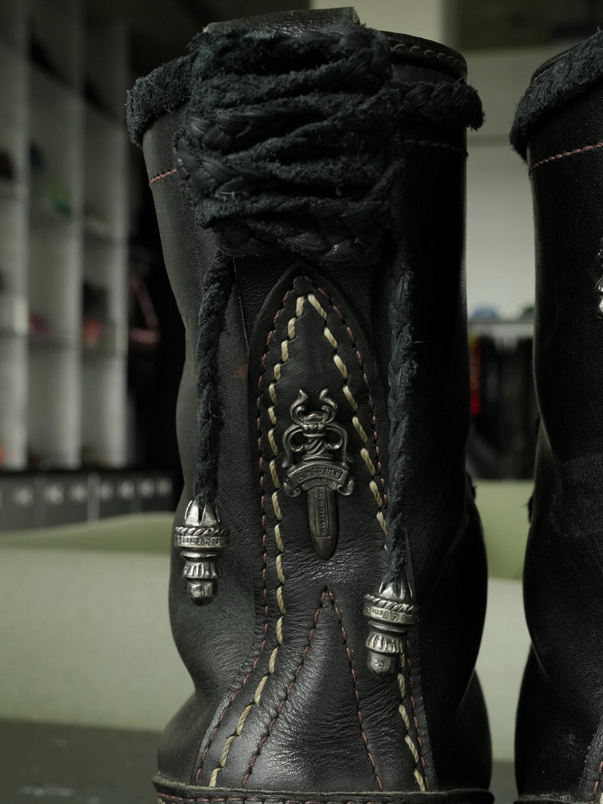 CHROME HEARTS x WESCO Fireman Front-zip Boots