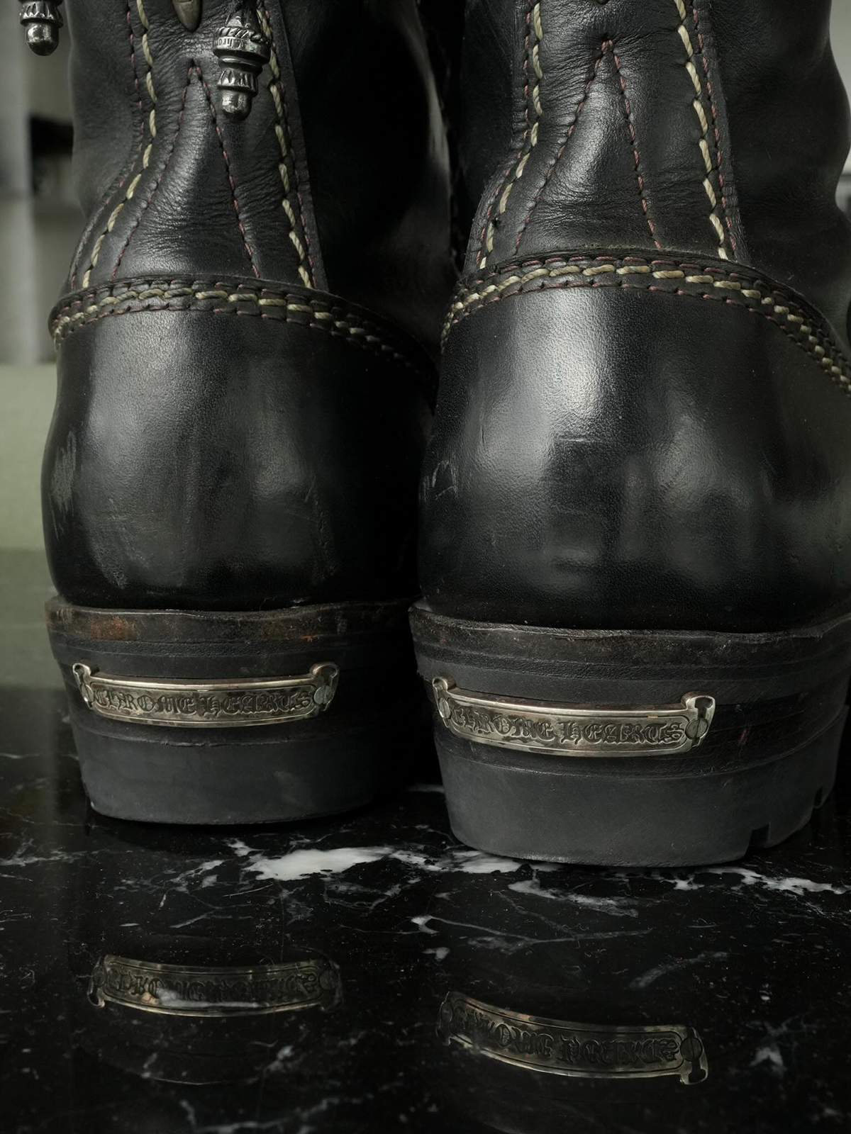 CHROME HEARTS x WESCO Fireman Front-zip Boots
