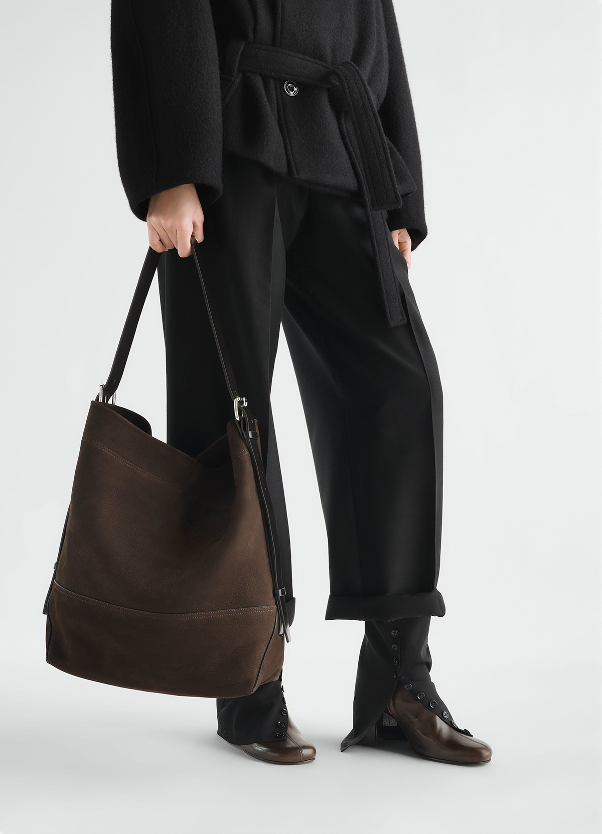 LEMAIRE BELTED Alpaka Nuback Tote Bag
