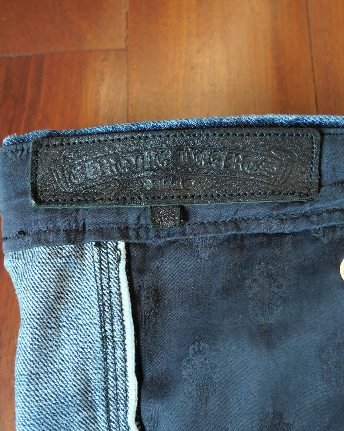 CHROME HEARTS Cross Patches Custom 1 of 1 Denim Work Pants