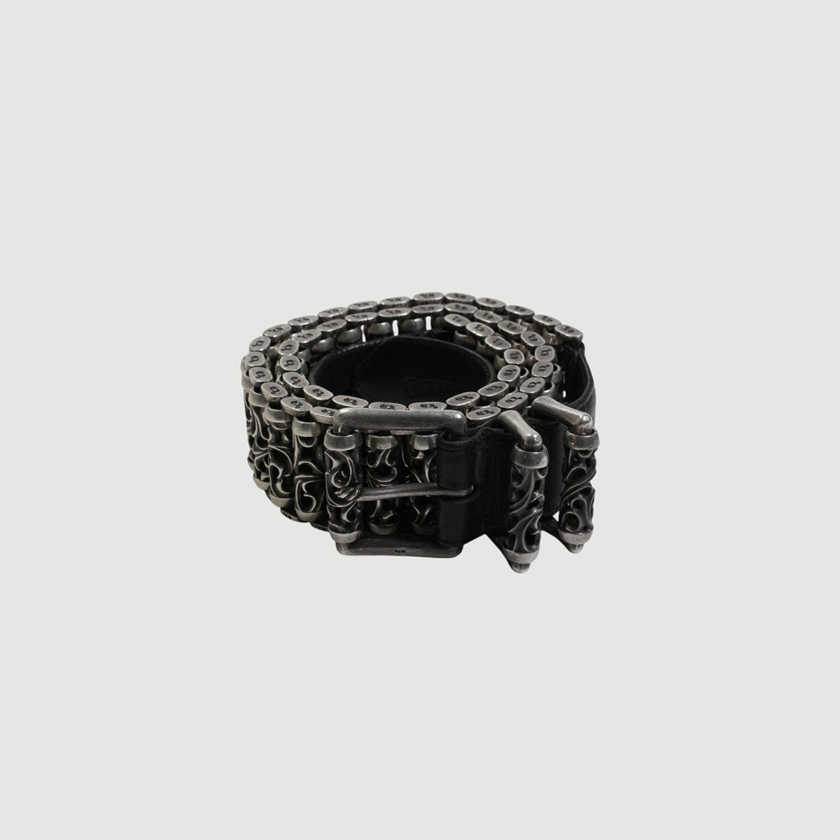 CHROME HEARTS Roller Link Belt Black Leather