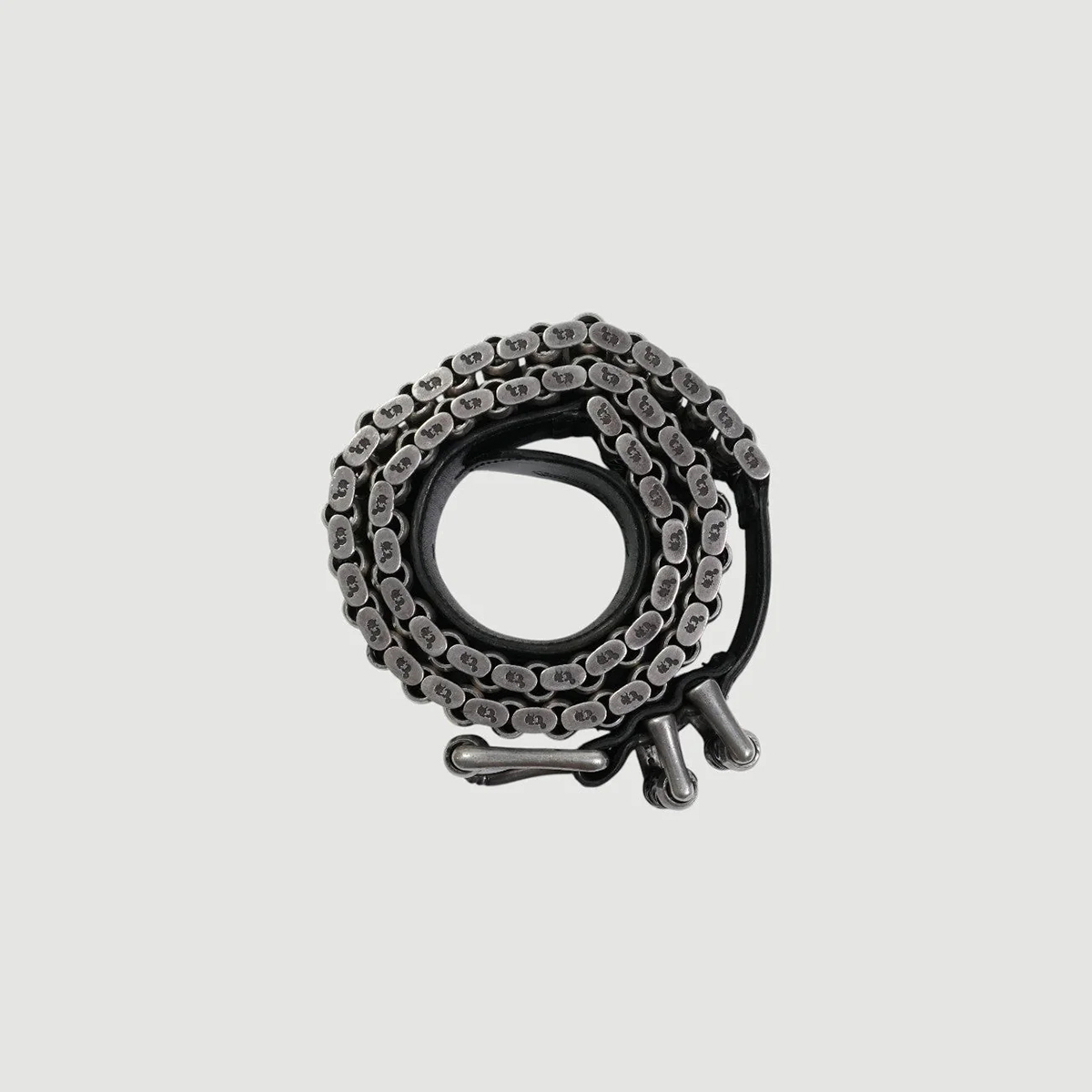 CHROME HEARTS Roller Link Belt Black Leather