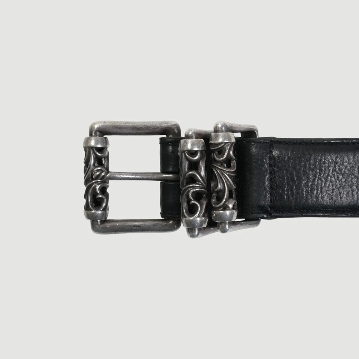 CHROME HEARTS Roller Link Belt Black Leather