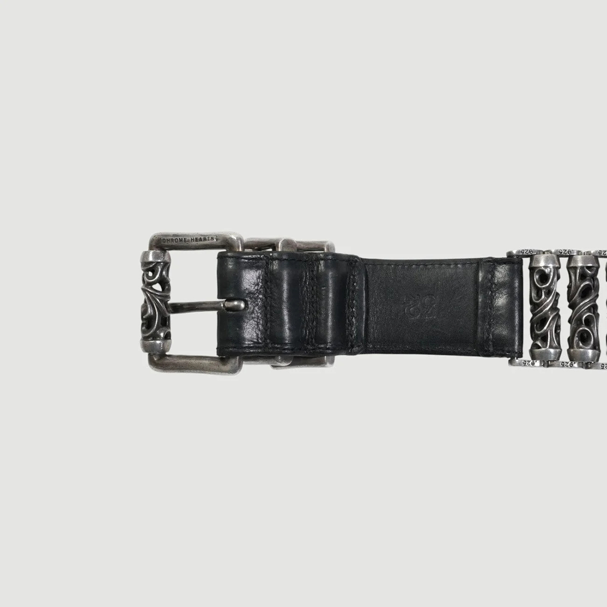 CHROME HEARTS Roller Link Belt Black Leather