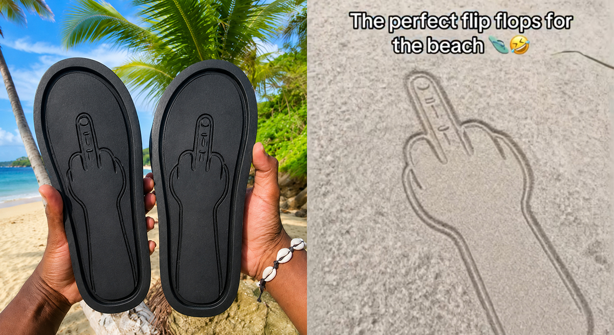 FlipOffSlides FUCK Sign Sandals