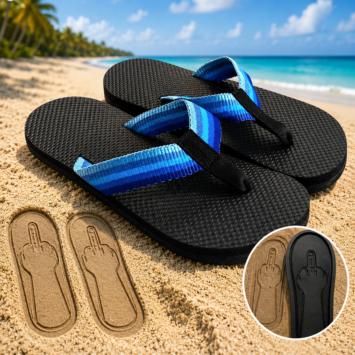 FlipOffSlides FUCK Sign Sandals