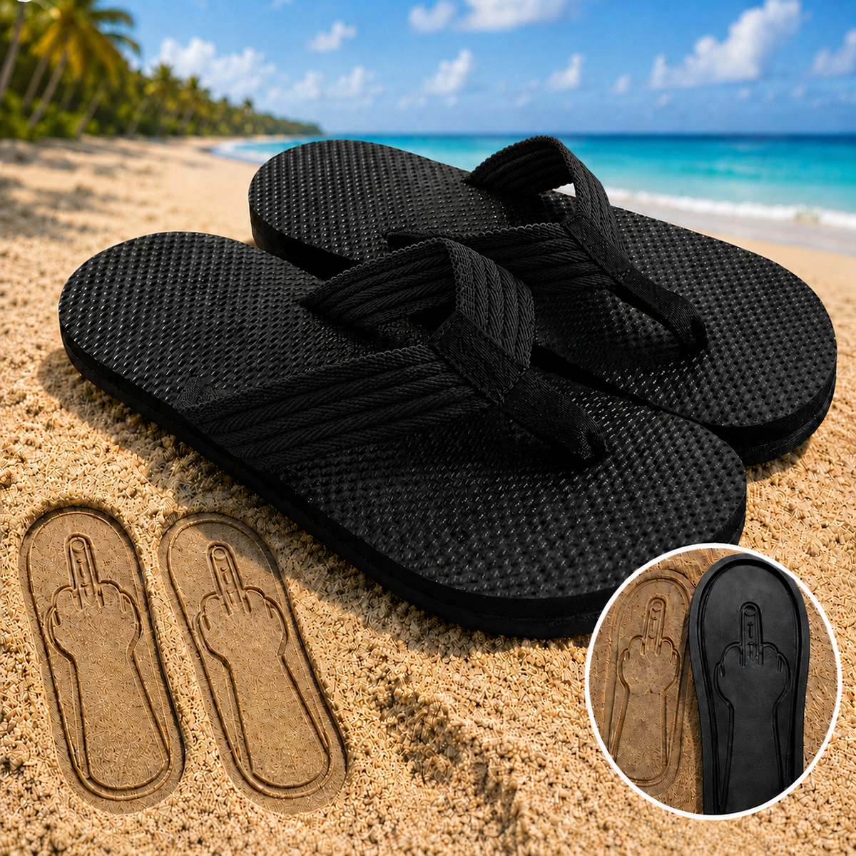 FlipOffSlides FUCK Sign Sandals