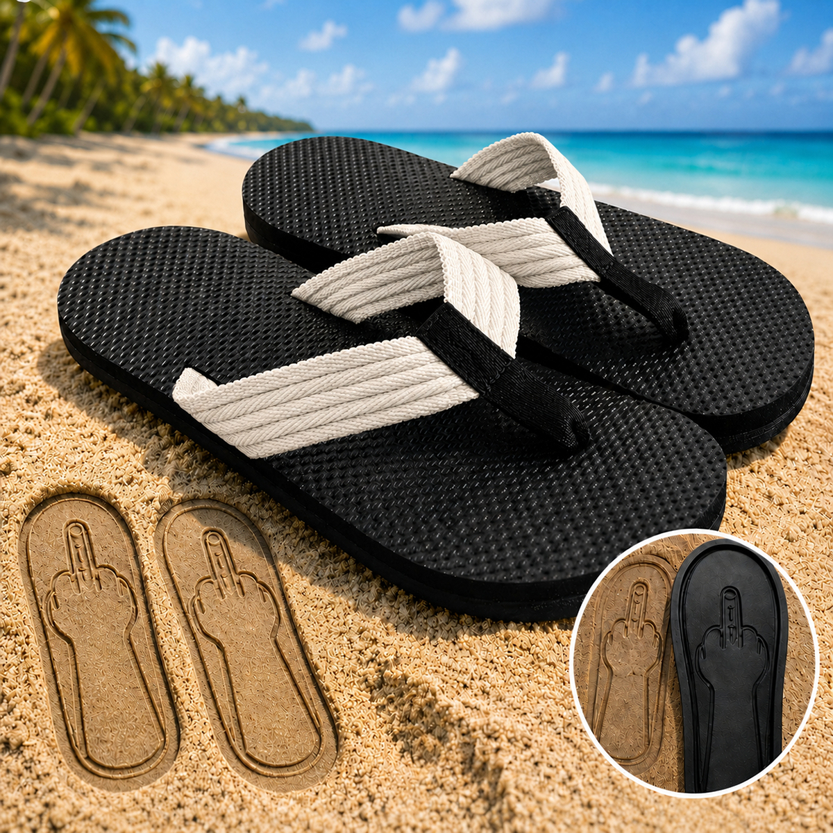 FlipOffSlides FUCK Sign Sandals