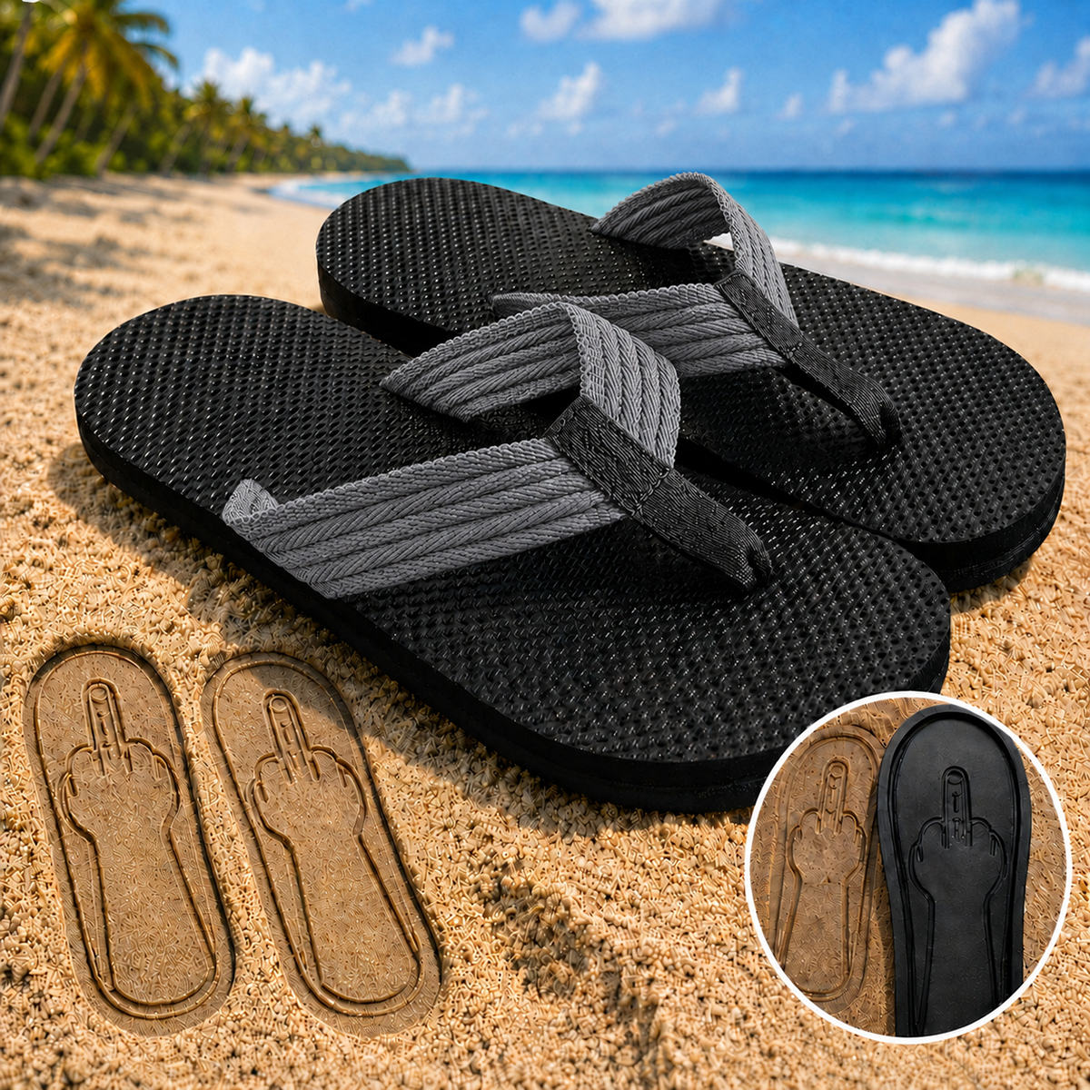 FlipOffSlides FUCK Sign Sandals