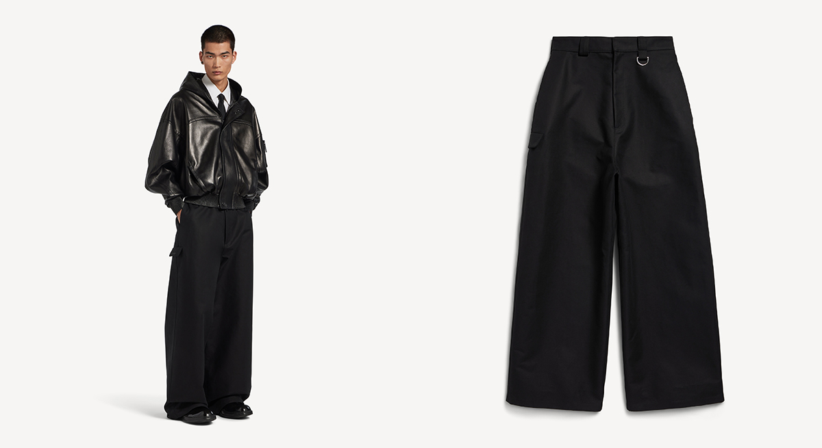 BALENCIAGA 2026 Winter Loose Fit Workwear Pants Black